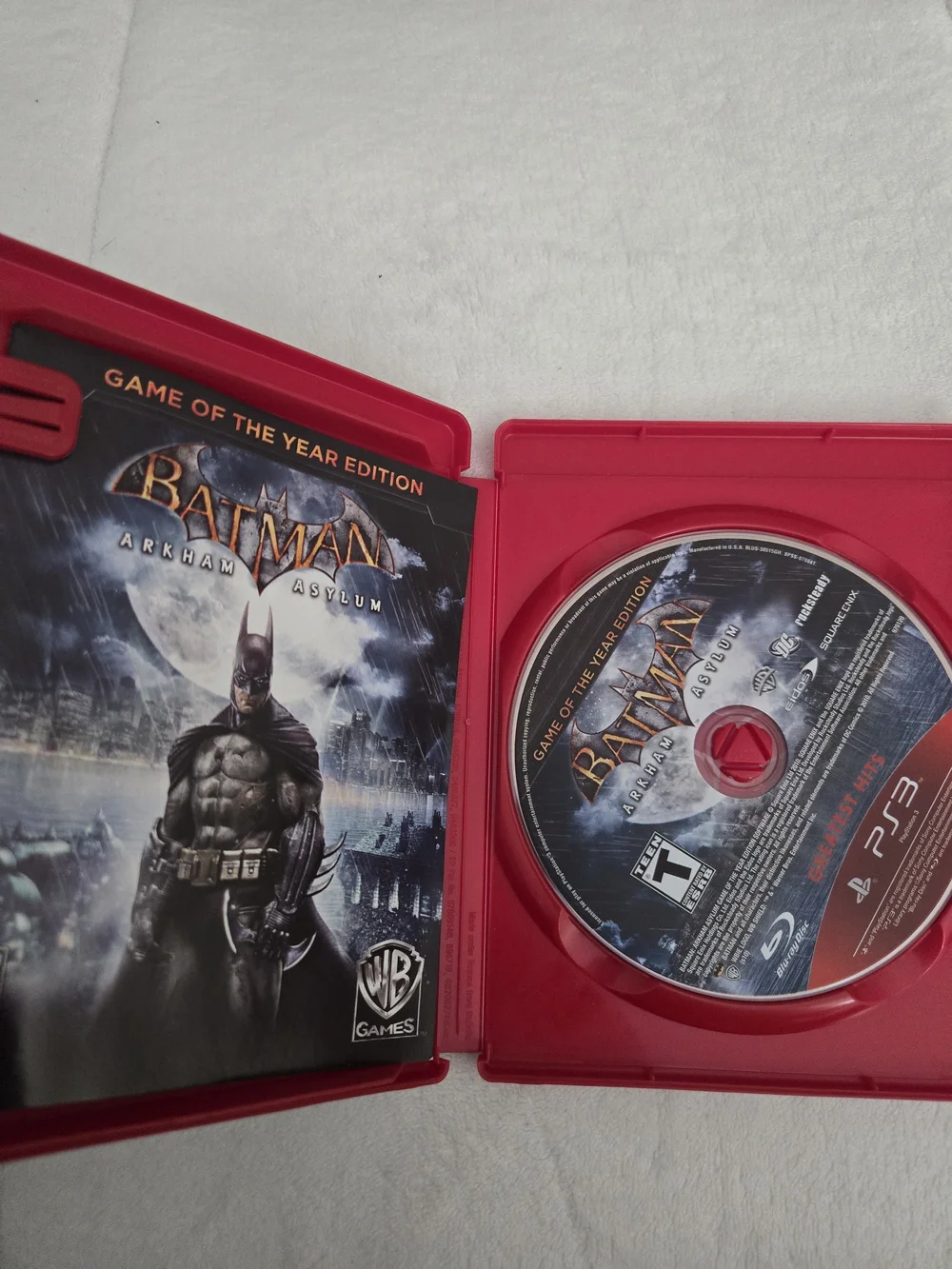 Sony PlayStation 3 Ps3 Batman: Arkham Asylum - Red Greatest Hits Case